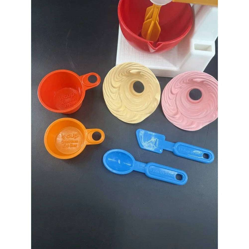 Vintage 1987 Fisher Price Mixer Fun w Food Mixing Center #2114 Play Toy